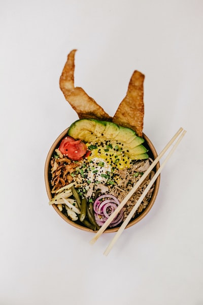 筷子放在盛食物的碗上